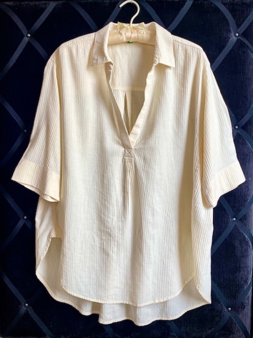 J.Crew Easy Breezy Oversized Tunic in Butter Cotton Seersucker Size S